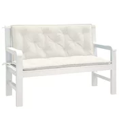 Jastuci za vrtnu klupu 2 kom prošarano krem 120x50x7 cm tkanina