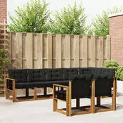 Set vanjskih sofa 8 kom. Prirodna i crna