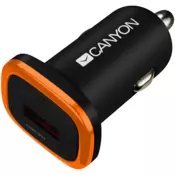 CANYON C-01 - avtomobilski polnilnik, 12V/24V, 5V-1A, 2x USB-A, črn