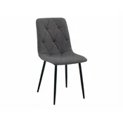 Temno sivi stol LIBRA STONE GREY s črnimi nogami