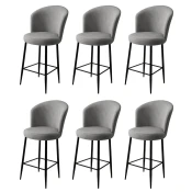 Hanah Home Set barskih stolica Alte, 6 komada, Sivo-crni
