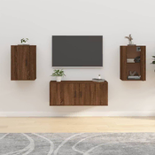 Vidaxl vidaXL Stenske TV omarice, 2 kosa, rjav hrast, 40x34,5x60 cm