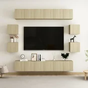 Greatstore Komplet TV omaric 10-delni sonoma hrast iverna plošča