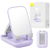 Folding phone stand Baseus with mirror, purple (6932172629922)