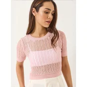 Bianco Lucci Top Crop Top svetlo roza