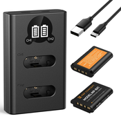 K&F NP-BX1 Digital Camera Dual Battery with Dual Channel Charger for Sony