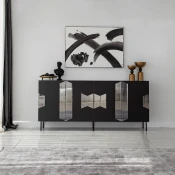 Hanah Home Komoda Vienna 180x80x40cm Crno-Siva