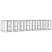 Vanjski kavez za pse s krovom čelični 19,36 m2
