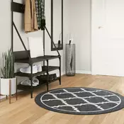 Perivi tepih crno-bijeli O 120 cm