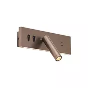 Moderna stenska svetilka temno bronasta nastavljiva z USB-C vklj. LED - Modric