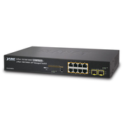 PLANET GS-4210-8P2S network switch Managed Gigabit Ethernet (10/100/1000) Power over Ethernet (PoE) 1U Black (GS-4210-8P2S)