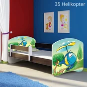 Djecji krevet ACMA s motivom, bocna wenge 140x70 cm 35 Helikopter