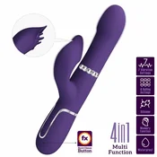 Pretty Love Zalin 4-in-1 Rabbit Vibrator Pearls, Dual Motors, Purple D-240557