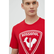Pamucna majica Rossignol boja: crvena, s tiskom