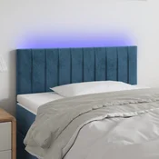 Vidaxl vidaXL Vzglavje postelje z LED diodo temno modro 80x5x78/88 cm žamet