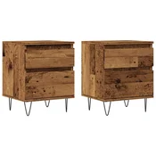 Vidaxl Nočna omarica 2 kosa starinski les 40x35x50 cm inženirski les
