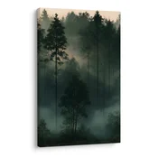 Slika tihi gozd v meglici - 30x40