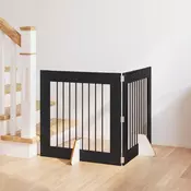 Vrata za pse s postoljem 2 pcs Crni hrast 80 x 80 cm