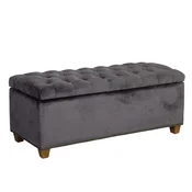 Homestar Klop HOLMES 112x46x47 cm temno sivi žamet