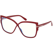 TOM FORD Okvir za naocare Blue Block 0FT5828-B 66 60, Ženski, Crveni
