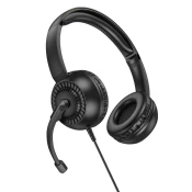 Hoco Slušalke z žico Jack 3,5 mm Hoco W112 črne