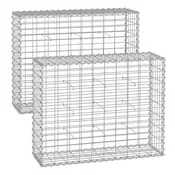 Songmics Gabionska košara 100x80x30 cm srebrna