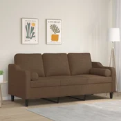 shumee vidaXL Trosed z blazinami, rjav, 180 cm, blago