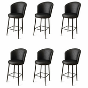 HANAH HOME Set 6 barskih stolica Uras Black
