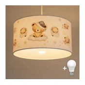Brilagi - LED Deciji luster na sajli BOBO 1xE27/10W/230V precnik 35 cm bela/medvedici