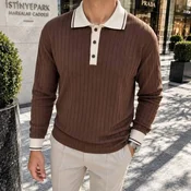 Muški braon polo džemper Cocoa Rush