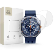slomart Kaljeno steklo Tech-Protect Glass Fit+ 2-pack za Samsung Galaxy Watch Ultra 47 mm - prozorno