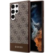 Guess Ovitek Guess GUHCS23LG4GLBR za Samsung S23 Ultra - rjava, 4G Stripe