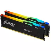 KINGSTON Fury Beast 64GB (2x32GB) 6000MT/s DDR5 CL40 XMP (KF560C40BBAK2-64) RGB ram pomnilnik