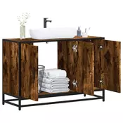 Vidaxl vidaXL Omarica za umivalnik dimljen hrast 90x33x60 cm