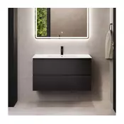 Kopalniška omarica z umivalnikom HELSINKI 100 cm črna