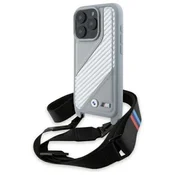 slomart Etui BMW M Edition Carbon Stripe & Strap za iPhone 16 Pro Max - sivo