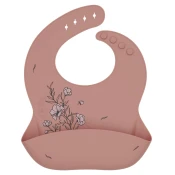 Silikonski podbradak KikkaBoo Platinum Silicone - Flora, Blush