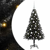 Vidaxl Božično drevo med 150 LED z stojalom Črna 120 cm PVC