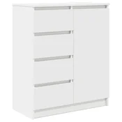 Vidaxl Komoda s predali bela 71x35x84 cm inženirski les