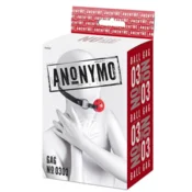 Rdeč dihajoč BDSM gag z kroglicami 4,5 cm Anonymo gag št. 0303
