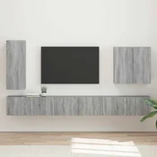 Set zidnog ormarica za TV Zidne 6 pcs Siva Sonoma