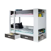 Dvokatan krevet Henderson 142 Dvokatan, Siva, 90x200, Iveral, Drvo, Basi a doghePodnice za krevet, 104x230x160cm