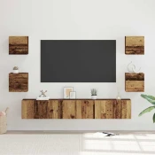Set TV komoda Zidne 7 pcs Staro drvo Konstruirano drvo