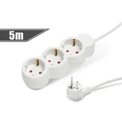 Podaljšek na 3 vtičnice 3×1,5mm 5m