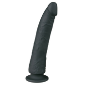 Dildo s prisesalno kapico, črn