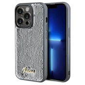 Guess Guess ovitek Sequin Script Metal za iPhone 14 Pro Max - srebrna