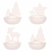 eoshop Svečnik porcelan, na čajno lučko. Zmešajte 4 vrste. Cena 1ks. ALA1500 WH