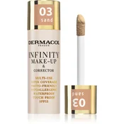 Dermacol Infinity Make-Up & Corrector visoko prekriven puder in korektor 2v1 20 g Odtenek 03 sand