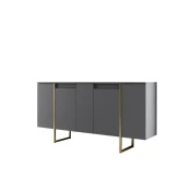 Hanah Home Luxe Komoda, Sivo-Zlatna