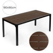 Northix Vrtna miza Polywood za 8 oseb, 180x90 cm, rjava